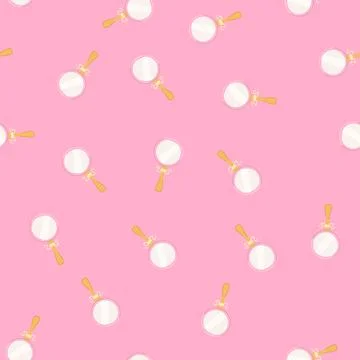 Seamless pattern fashion hand mirror cartoon vector Stockillustratie