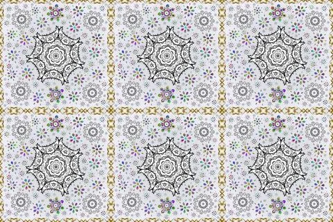 Seamless pattern Fashionable fabric pattern. Flat Flower Elements Design. Cute f イラスト素材