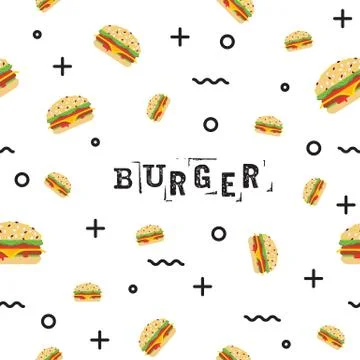 Seamless pattern fast food Stock Illustration