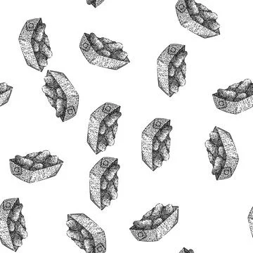 Seamless pattern fast fried chicken sketch hand drawn Stock Illustration