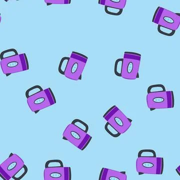 Seamless pattern fast kettle electric cartoon vector Illustrazione stock