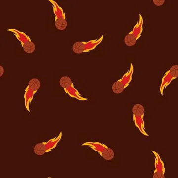 Seamless pattern fastbreak speed basketball ball cartoon vector Stock Illustration