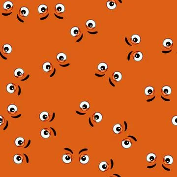 Seamless pattern fear eye emotions cartoon vector Ilustración de archivo