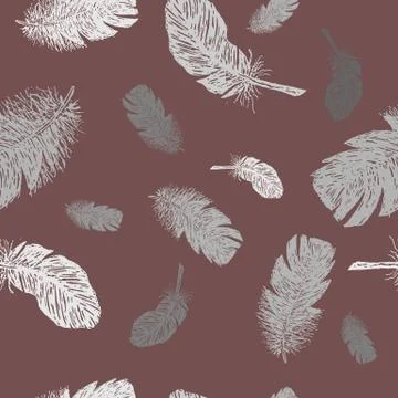 Seamless pattern with featers Stock Illustration
