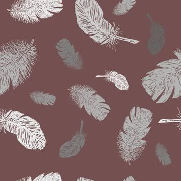 Seamless pattern with featers Seamless pattern with featers. Vector repeat... Foto stock