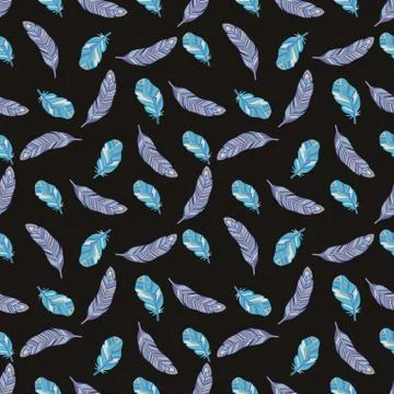 Seamless pattern feather abstract isolated decoration. Boho rustic style. Stock Illustration