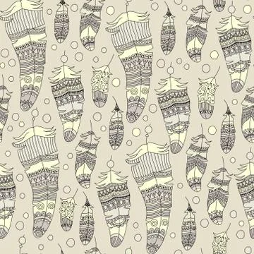 Seamless pattern with feather Stockillustratie