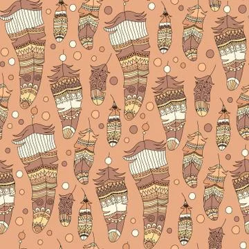 Seamless pattern with feather Stockillustratie