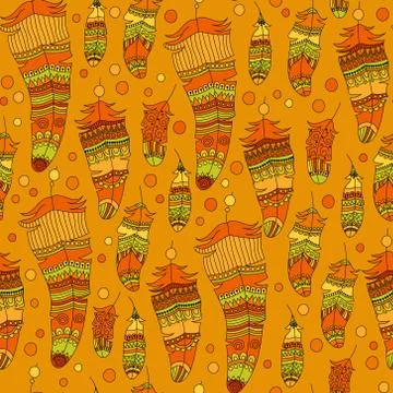 Seamless pattern with feather 스톡 일러스트