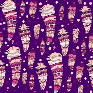 Seamless pattern with feather Stock Illustration