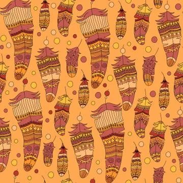 Seamless pattern with feather 스톡 일러스트