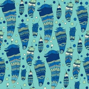 Seamless pattern with feather イラスト素材