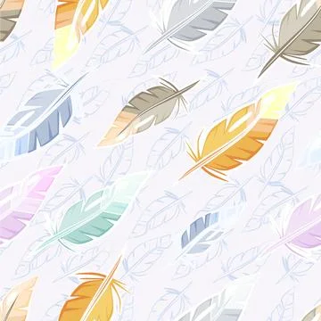 Seamless pattern with Feather Stock Illustration