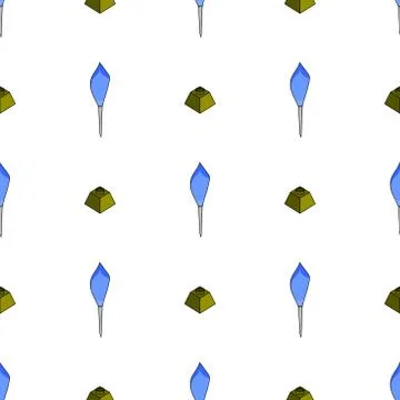 Seamless pattern with feathers and ink pots on white background. Vector. 스톡 일러스트