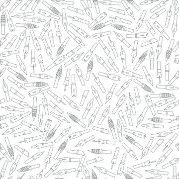 Seamless pattern of feathers for calligraphy Stock Illustration