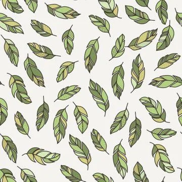 Seamless pattern of feathers. Doodle. Zentangle Illustrazione stock