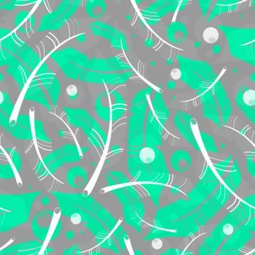 Seamless pattern with feathers Stock Illustration