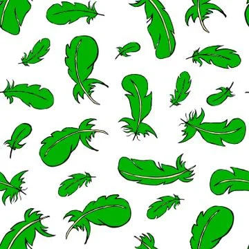 Seamless pattern with feathers Stock Illustration