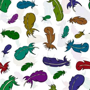 Seamless pattern with feathers Stock Illustration