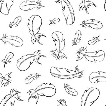 Seamless pattern with feathers Stock Illustration