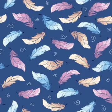 Seamless pattern with feathers Stock Illustration