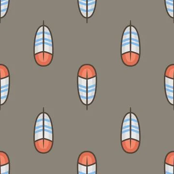 Seamless Pattern with Feathers Stock Illustration