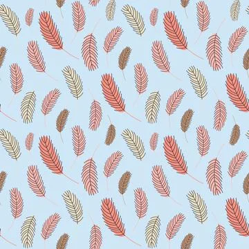 Seamless pattern of feathers. Vector illustration 스톡 일러스트