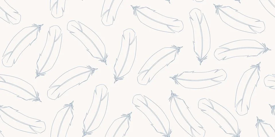 Seamless pattern with feathers. Vector illustration. 스톡 일러스트