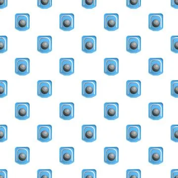 Seamless pattern featuring abstract blue geometric shapes with spheres Stock Illustration