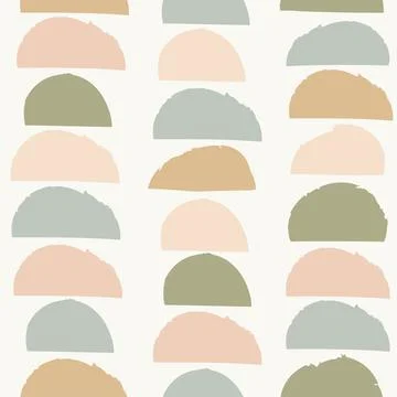 Seamless pattern featuring abstract geometric shapes in scandinavian patchwork イラスト素材