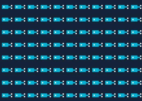 Seamless pattern featuring abstract pixelated whale silhouettes 스톡 일러스트