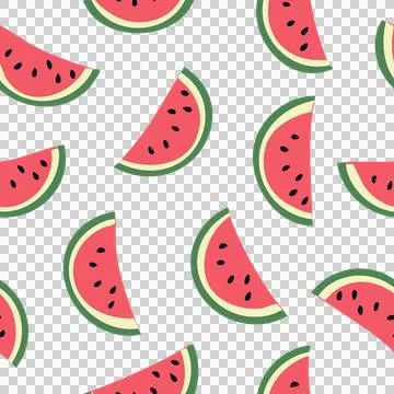 Seamless pattern featuring artistic watermelon slices 스톡 일러스트