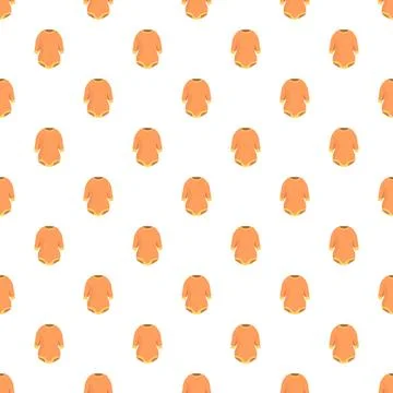 Seamless pattern featuring baby bodysuits on white background Stock Illustration