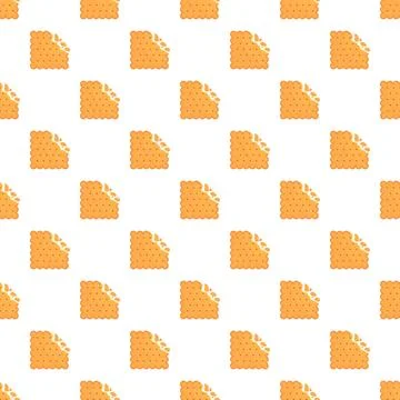 Seamless pattern featuring bitten crackers for snack backgrounds Stock Illustration