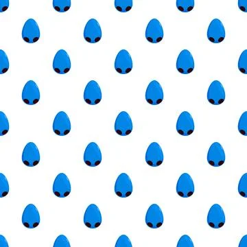 Seamless pattern featuring blue alien noses on white background Illustrazione stock