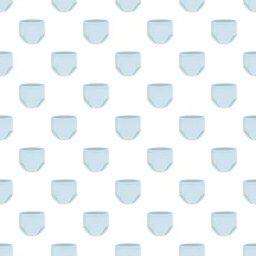 Seamless pattern featuring blue baby diapers for childcare Stock Illustration