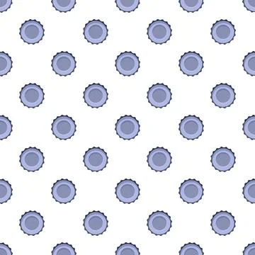 Seamless pattern featuring blue bottle caps background Stock Illustration