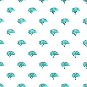 Seamless pattern featuring blue cycling helmet safety equipment Stock-Illustration