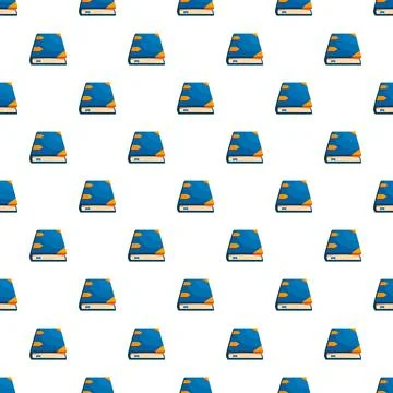 Seamless pattern featuring blue hardcover book symbols Stock Illustration