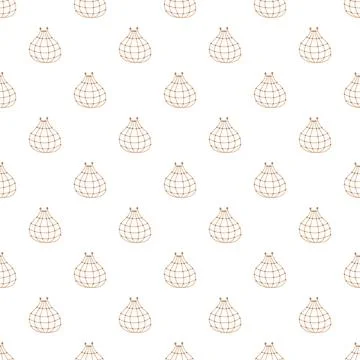 Seamless pattern featuring brown fish trap net design Stock Illustration
