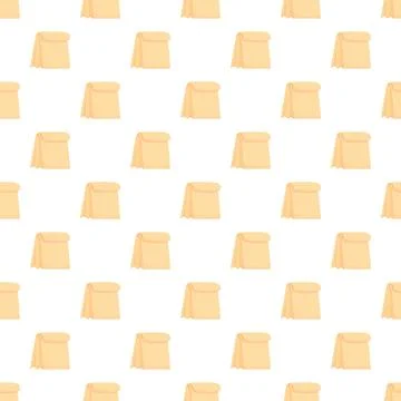 Seamless pattern featuring brown paper lunch bags Stock Illustration