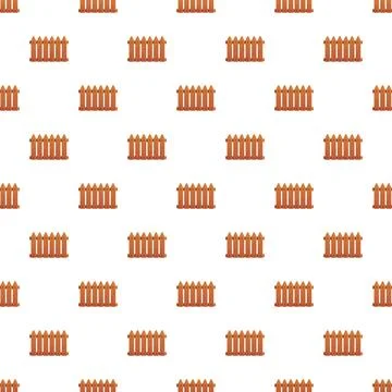 Seamless pattern featuring brown wooden picket fence elements イラスト素材
