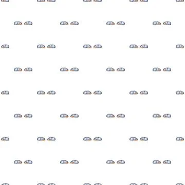 Seamless pattern featuring car headlights on white background Stock Illustration