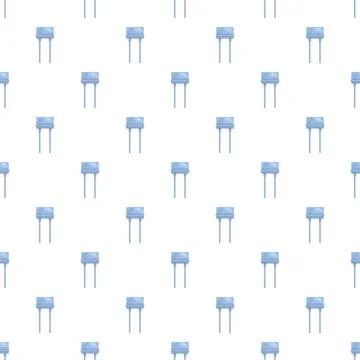 Seamless pattern featuring cartoon style electronic transistors イラスト素材