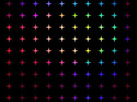 Seamless pattern featuring colorful stars on a black background Иллюстрация