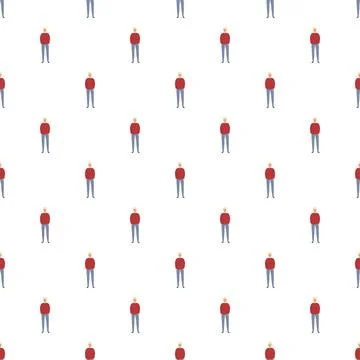 Seamless pattern featuring a crowd of people Stock Illustration
