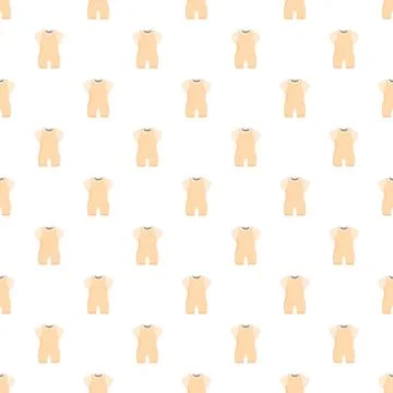 Seamless pattern featuring cute baby rompers on white background Stock Illustration