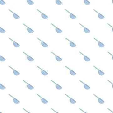 Seamless pattern featuring cute blue colander strainers イラスト素材