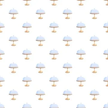 Seamless pattern featuring cute cake stands with domes Stock Illustration