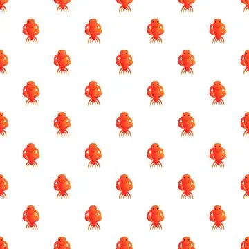 Seamless pattern featuring cute cartoon lobster illustrations Stock Illustration
